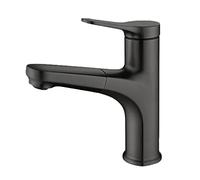 Rubinetto estraibile for bagno Rubinetto monoforo caldo e freddo nero Girevole a 360 ° Rubinetto for lavabo monocomando monocomando multifunzione for lavabo da bagno