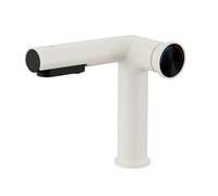 Rubinetto estraibile per lavabo da bagno con 3 modalità di funzionamento, rubinetto miscelatore per lavabo a foro singolo con montaggio a ponte e acqua calda e fredda (WHITE)