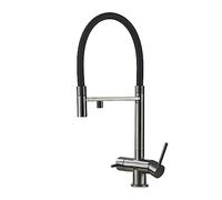 Rubinetto Estraibile Rubinetti Da Cucina Filtrati Miscelatore For Rubinetto Con Filtro A Doppio Beccuccio Spray Estraibile 360 Rotazione Depurazione Acqua Miscelatore For Lavello A 3 Vie Cucina Faci