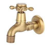 Rubinetto fissato al muro, rubinetto d'ottone solido ambientale d'annata dell'ambiente singolo nastro dell'acqua fredda per la piscina di zazzera (Mop pool faucet short) + rosone di ottone