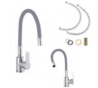 Rubinetto Flessibile Per Cucina Miscelatore Doccia Grigio