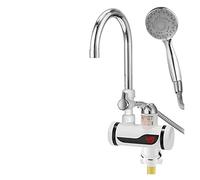Rubinetto for acqua calda istantanea intelligente da 3000 W Rubinetto senza serbatoio universale for tubo flessibile in acciaio inossidabile con doccia Scaldabagno for cucina(Under with shower)