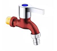 Rubinetto for acqua da balcone da giardino 1/2 filettatura maschio montaggio a parete rubinetto for lavatrice connettore rapido for tubo dell'acqua in plastica(Dark Red)