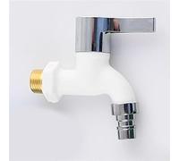 Rubinetto for acqua da balcone da giardino 1/2 filettatura maschio montaggio a parete rubinetto for lavatrice connettore rapido for tubo dell'acqua in plastica(White)