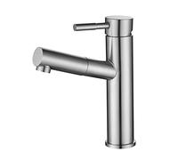 Rubinetto for bagno con doccetta estraibile Rubinetto for lavabo monoforo retrattile monocomando in acciaio inossidabile caldo e freddo