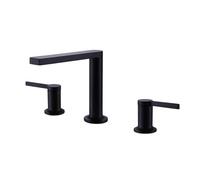 Rubinetto for bagno diffuso con doppie maniglie moderno rubinetto for lavabo in ottone a 3 fori accessori for rubinetti da bagno(Black)