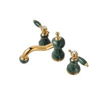 Rubinetto for bagno in marmo e ottone, rubinetto for lavabo in oro, miscelatore for lavabo di lusso, doccia calda e fredda, lavandino(Style B gold)