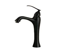 Rubinetto for bagno vintage in ottone anticato in stile europeo, miscelatore for lavabo monoforo in ottone for lavandino con acqua calda e fredda(Black,H:11.6IN(29.5CM))