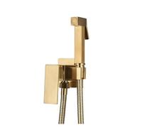 Rubinetto For Bidet Da Bagno In Ottone, Spruzzatore For Ad Alta Pressione, For Acqua Calda E Fredda A Parete Alta Pressione Dell'Acqua(Brushed Golden)