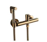 Rubinetto For Bidet In Ottone A Parete, Doccetta, Miscelatore For Acqua Calda E Fredda, Accessori For Il Bagno Placcati In Alta Pressione Dell'Acqua(Gold)
