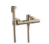 Rubinetto For Bidet In Ottone A Parete, Doccetta, Miscelatore For Acqua Calda E Fredda, Accessori For Il Bagno Placcati In Alta Pressione Dell'Acqua(Brushed Gold)
