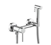 Rubinetto For Bidet In Ottone, For Doccia Con Supporto, Miscelatore For Acqua Calda E Fredda, Gru, Spruzzatore For WC, Accessori For Bagno A Parete Alta Pressione Dell'Acqua(Chrome)