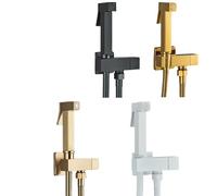 Rubinetto for bidet in ottone Rubinetto singolo for acqua fredda Rubinetto for bidet portatile Set doccia for WC Shattaf Spruzzatore Douche Doccia igienica Nero (Size : Chrome)