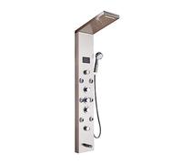 Rubinetto for doccia da bagno nero/spazzolato di recente lusso, pannello a LED, miscelatore for vasca a colonna con schermo for la temperatura della doccetta(H)