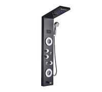 Rubinetto for doccia da bagno nero/spazzolato di recente lusso, pannello a LED, miscelatore for vasca a colonna con schermo for la temperatura della doccetta(Black A)
