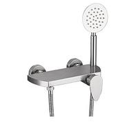 Rubinetto for doccia da vasca, miscelatore for acqua calda e fredda in acciaio inossidabile 304, rubinetto for bagno con contenitore a parete, set semplice, superficie spazzolata, A(A)