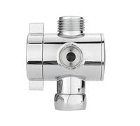 Rubinetto for doccia e bagno, adattatore a T a tre vie, argento bianco lucido, for WC, bidet, soffione, deviatore, rubinetto for Per Bagni e Vasche da Bagno