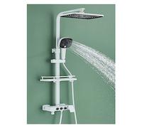 Rubinetto for doccia LCD termostatico grigio nero Set di visualizzazione della temperatura for vasca da bagno a pioggia con mensola del Elettricità for acqua(White 3 Hot Cold)