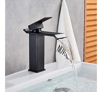 Rubinetto for lavabo a cascata for bagno Rubinetti neri Rubinetto for vasca in ottone Miscelatore for acqua calda e fredda Rubinetto for lavabo Rubinetti for lavabo da incasso(Matte Black B)