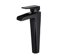 Rubinetto for lavabo a cascata in ottone cromato/nero Rubinetto for mobile caldo e freddo for bagno Rubinetto europeo in vernice nera B572(Schwarz)