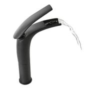 Rubinetto for lavabo a cascata in rame, miscelatore for lavabo con miscelatore caldo freddo, gru for miscelatore da bagno bianco nero Hardware for la casa(A High Black)
