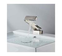 Rubinetto for lavabo a cascata, miscelatore for acqua calda e fredda monocomando in ottone induttivo, rubinetto for da bagno for la casa con tubi di ingresso,B(D)