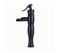 Rubinetto for lavabo a cascata montato sul ponte Miscelatore monocomando in ottone for lavabo caldo e freddo Rubinetti for lavabo for lavabo corto/alto(Black B)