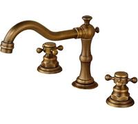 Rubinetto for lavabo a doppia maniglia for bagni vintage rubinetto for lavabo classico in ottone for casa hotel(Antique Brass)