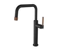 Rubinetto for lavabo alto da bagno, rotazione a 360°, rubinetto for lavabo in ottone, rubinetto for lavabo da appoggio, rubinetto for lavabo a foro singolo, grigio pistola