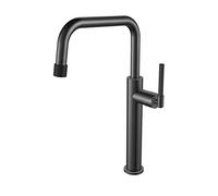 Rubinetto for lavabo alto da bagno, rotazione a 360°, rubinetto for lavabo in ottone, rubinetto for lavabo da appoggio, rubinetto for lavabo a foro singolo, grigio pistola