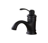 Rubinetto for lavabo Bagno for acqua calda e fredda Rubinetti for retrò in ottone antico Montaggio su piano Cucina vintage Cascata Nero-1