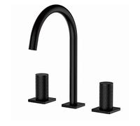 Rubinetto for lavabo Bagno Miscelatore for acqua in ottone da 8 pollici diffuso Rubinetto for miscelatore for lavabo in oro rosa nero (Size : Noir)