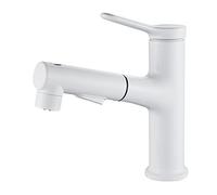Rubinetto for lavabo con doccetta estraibile Rubinetti for bagno monoforo in ottone telescopico bianco