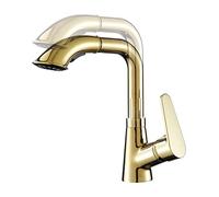 Rubinetto for lavabo con doccetta estraibile Rubinetto dorato Rubinetti for bagno girevoli telescopici for acqua calda e fredda