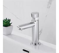 Rubinetto for lavabo con finitura in ottone cromato, rubinetto for lavabo con funzione di ritardo, for hotel, bagni pubblici, lavabo, rubinetto for lavabo con pulsante di ritardo(Style 3)