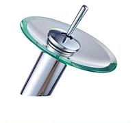 Rubinetto for lavabo con rotazione a 360°, miscelatore for acqua calda e fredda monoforo monocomando, rubinetto for in vetro corrente a cascata, ottone, tubo(Brass,Without tube)
