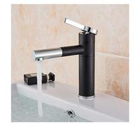 Rubinetto for lavabo cromato nero Miscelatore for lavabo con bocca girevole da piano Miscelatore for lavabo monocomando Rubinetto for acqua calda fredda Rubinetto a un foro (Color : Black Chrome Shor