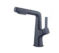 Rubinetto for lavabo da bagno con spruzzatore a scomparsa Rubinetto retrattile monoforo monocomando caldo e freddo in ottone sollevabile, for bagno, nero