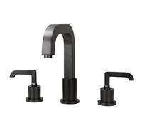 Rubinetto for lavabo da bagno diffuso, miscelatore for a 2 maniglie caldo e freddo, rubinetti for a 3 fori montati sul ponte con tubi di alimentazione dell'acqua, oro spazzolato(Matte Black)