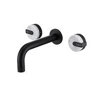 Rubinetto for lavabo da bagno diffuso Montaggio a parete 3 fori 2 manopole for in ottone miscelatore Doppi manici