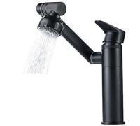 Rubinetto for lavabo da bagno girevole a 1080°, miscelatore for lavabo, montaggio su piano, antispruzzo, soffione doccia, aeratori, rubinetteria, tubo x 2(Duan yin pipe2)