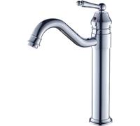 Rubinetto for lavabo da bagno in ottone anticato, set di miscelatori for rubinetti da bagno, rubinetto monocomando for lavabo, girevole a 360°, retrò, caldo e freddo, tutto in rame(SILVER)