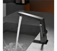 Rubinetto for lavabo da bagno in ottone con foro singolo maniglia singola moderno miscelatore for acqua calda fredda for mobiletto(Gray)