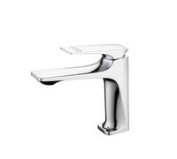 Rubinetto for lavabo da bagno moderno con anima in ottone, maniglia singola, montaggio a pavimento, miscelatore for acqua calda e fredda(Silvery,G1/2)