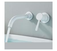Rubinetto for lavabo da bagno Rubinetto for lavabo in ottone Rubinetto for bagno caldo e freddo Rubinetto a parete nascosto Rubinetto for lavabo con maniglia singola(White)