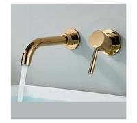 Rubinetto for lavabo da bagno Rubinetto for lavabo in ottone Rubinetto for bagno caldo e freddo Rubinetto a parete nascosto Rubinetto for lavabo con maniglia singola(Golden)
