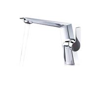 Rubinetto for lavabo for lavandino del bagno cromato, for con foro monocomando for miscelatore caldo freddo Gru,Resistente all'alta Pressione(1)