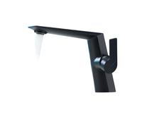 Rubinetto for lavabo for lavandino del bagno cromato, for con foro monocomando for miscelatore caldo freddo Gru,Resistente all'alta Pressione(Noir)