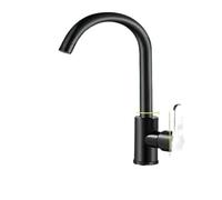 Rubinetto for lavabo girevole a 360° antispruzzo, miscelatore for lavello acqua calda fredda Rubinetto in ottone for cucina Bagno Supporto singolo e rubinetteria a foro(Black C)