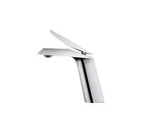 Rubinetto for lavabo in oro, miscelatore monocomando for acqua calda e fredda, senza piombo, in ottone massiccio(Short chrome)